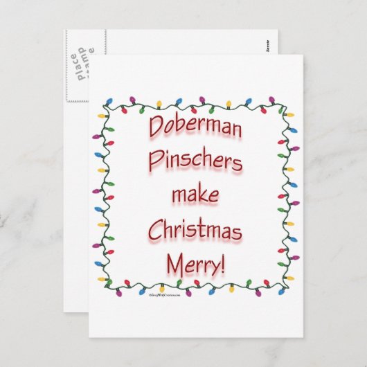 Doberman Pinschers maken Kerstmis vrolijk Feestdagenkaart (Voorkant / Achterkant)