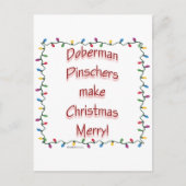 Doberman Pinschers maken Kerstmis vrolijk Feestdagenkaart (Voorkant)