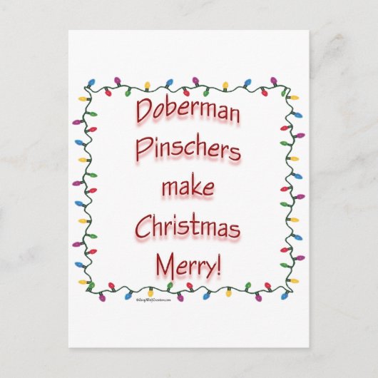 Doberman Pinschers maken Kerstmis vrolijk Feestdagenkaart (Voorkant)
