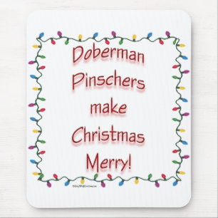 Doberman Pinschers maken Kerstmis vrolijk Muismat