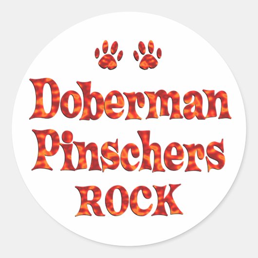 Doberman Pinschers Rock Ronde Sticker (Voorkant)