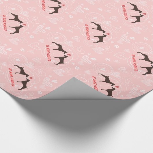 Doberman Pinschers Valentijn met hart en tekst Cadeaupapier (Hoek)