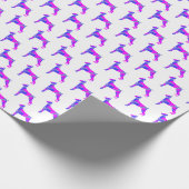 Doberman Pinsher Dog Silhouet Roze/Blauw Wit Cadeaupapier (Hoek)