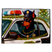 Doberman Police Holiday Card Groot Cadeauzakje (Achterkant)