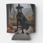 Doberman pompoenen Halloween eng Blikjeskoeler (Achterkant)