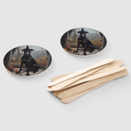 Doberman pompoenen Halloween eng Handwaaier (Niet-gemonteerd)