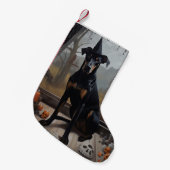 Doberman pompoenen Halloween eng Kleine Kerstsok (Voorkant (Hangend))