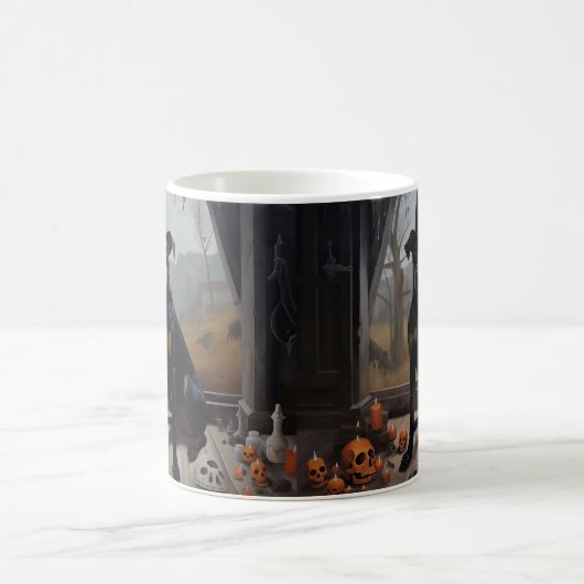 Doberman pompoenen Halloween eng Koffiemok (Center)