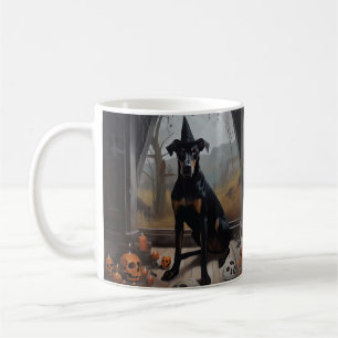 Doberman pompoenen Halloween eng Koffiemok