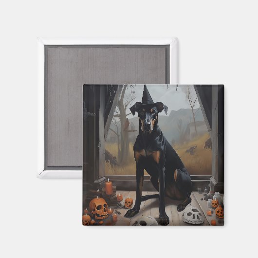 Doberman pompoenen Halloween eng Magneet (Voorkant / Achterkant)