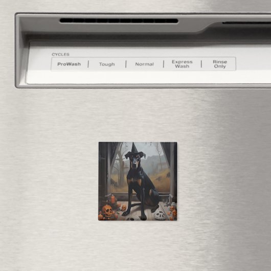 Doberman pompoenen Halloween eng Magneet (Insitu (Vaatwasser))