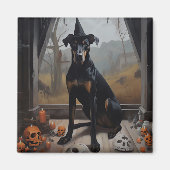 Doberman pompoenen Halloween eng Magneet (Voorkant)