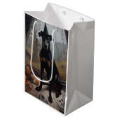 Doberman pompoenen Halloween eng Medium Cadeauzakje (Voorkant Gekanteld)