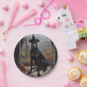 Doberman pompoenen Halloween eng Papieren Bordje (Feest)