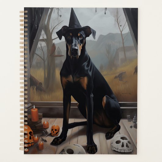 Doberman pompoenen Halloween eng Planner (Voorkant)