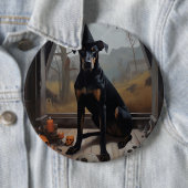 Doberman pompoenen Halloween eng Ronde Button 6,0 Cm (In situ)