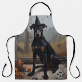 Doberman pompoenen Halloween eng Schort (Voorkant)