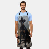 Doberman pompoenen Halloween eng Schort (Gedragen)