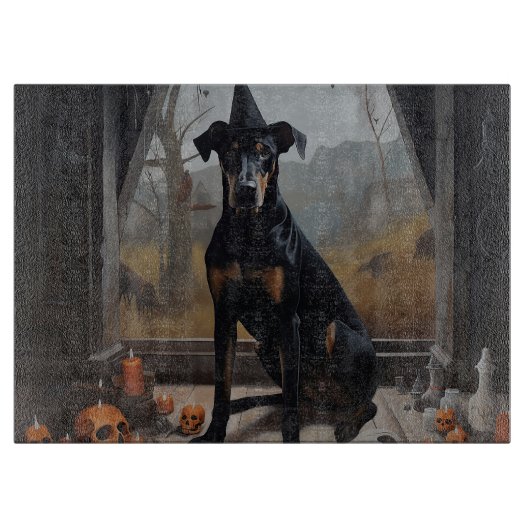 Doberman pompoenen Halloween eng Snijplank (Voorkant)