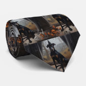 Doberman pompoenen Halloween eng Stropdas (Opgerold)