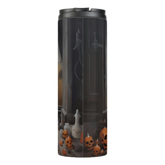 Doberman pompoenen Halloween eng Thermosbeker (Achterkant)
