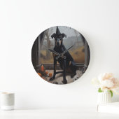 Doberman Pompoenen Halloween Griezelen Grote Klok (Huis)