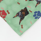 Doberman Portrait Fleece Deken (Hoek)