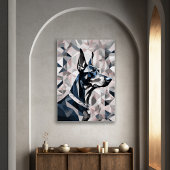 Doberman poster {BD-C2} monotone l geometrisch