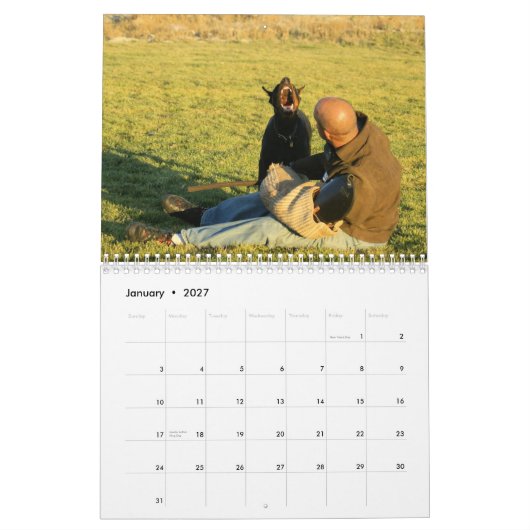 Doberman Protection kalender bijgewerkt in 2012 (Jan 2027)