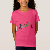 Doberman puppies en bloemen meisje T-Shirt (Voorkant)