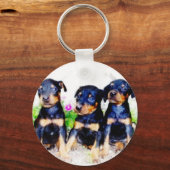 Doberman puppies sleutelhanger (Voorkant)
