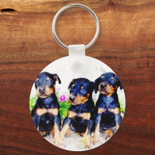 Doberman puppies sleutelhanger (Voorkant)