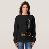 Doberman Puppy Dog Black en Tan Trui (Voorkant volledig)