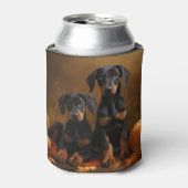Doberman Puppy Herfst Delight Pompoen Blikjeskoeler (Blikje Voorkant)