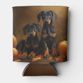 Doberman Puppy Herfst Delight Pompoen Blikjeskoeler (Voorkant)