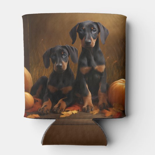 Doberman Puppy Herfst Delight Pompoen Blikjeskoeler (Achterkant)