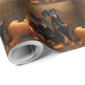 Doberman Puppy Herfst Delight Pompoen Cadeaupapier (Rol Hoek)