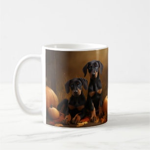 Doberman Puppy Herfst Delight Pompoen Koffiemok