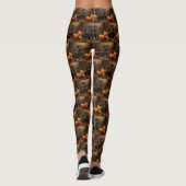 Doberman Puppy Herfst Delight Pompoen Leggings (Achterkant)