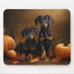 Doberman Puppy Herfst Delight Pompoen Muismat