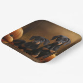 Doberman Puppy Herfst Delight Pompoen Papieren Bordje (Gebogen)