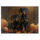 Doberman Puppy Herfst Delight Pompoen Snijplank (Voorkant)
