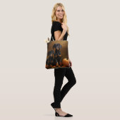 Doberman Puppy Herfst Delight Pompoen Tote Bag (Op model)