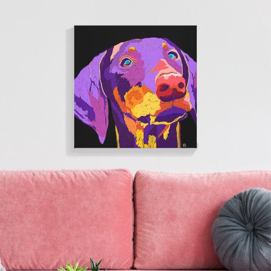 Doberman puppy kunst canvas afdruk (Insitu (Woonkamer))