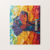 Doberman Quilling Art Dog Portret Legpuzzel (Verticaal)