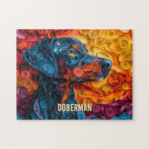 Doberman Quilling Art Dog Portret Legpuzzel