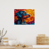 Doberman Quilling Art Dog Portret Poster (Keuken)