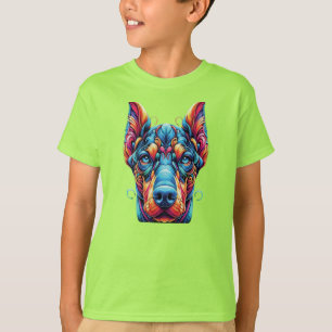 Doberman Rainbow Kleurrijk T-shirt