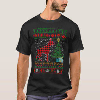 Doberman Red Pset Buffalo Ugly KerstSweater T-shirt