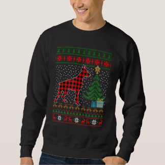 Doberman Red Pset Buffalo Ugly KerstSweater Trui
